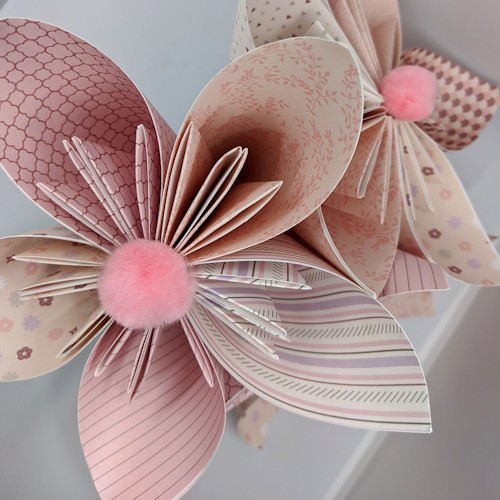 Large Pastel pink Paper Flower Bunch - Image 3
