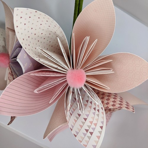 Large Pastel pink Paper Flower Bunch - Image 2