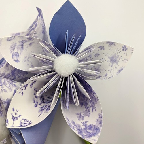 Wedgewood Blue Paper Flower Bunch - Image 4