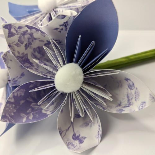 Wedgewood Blue Paper Flower Bunch - Image 3