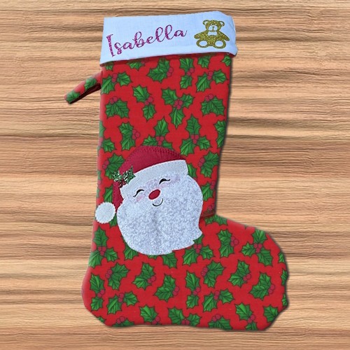 Personalised Christmas Holly Stocking - Image 2