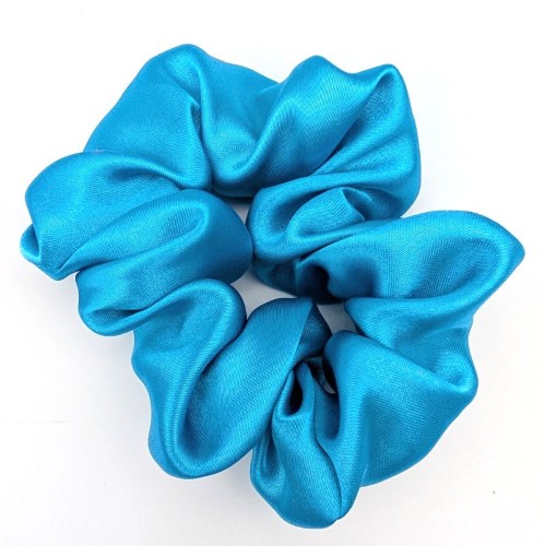 Cyan Satin Scrunchie (2 pack) - Image 2