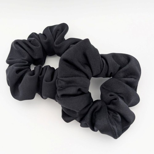 Classic Black Lycra Hair Scrunchie (2 pack) - Image 3