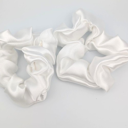 White Satin Scrunchie (2 pack) - Image 3