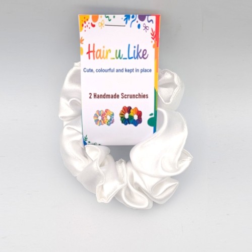 White Satin Scrunchie (2 pack)