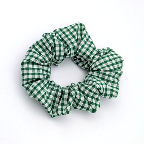 School Uniform Gingham Green Alice Band and Scrunchie Set - Image 6