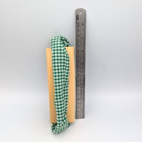 School Uniform Gingham Green Alice Band and Scrunchie Set - Image 4