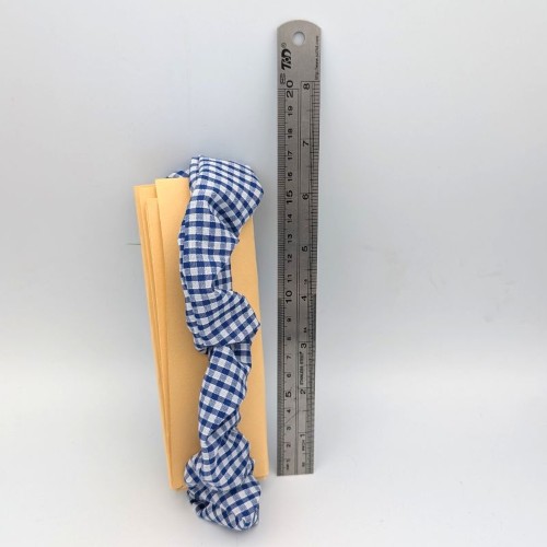 School Uniform Gingham Royal Blue Summer Scrunchie (2 pack) - Image 2