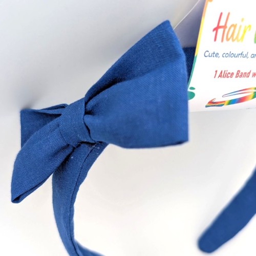 School Uniform Royal Blue Alice Band and Scrunchie Set - Image 5