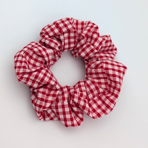 School Uniform Gingham Red Alice Band and Scrunchie Set - Image 2