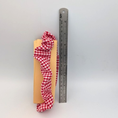School Uniform Gingham Red Alice Band and Scrunchie Set - Image 6