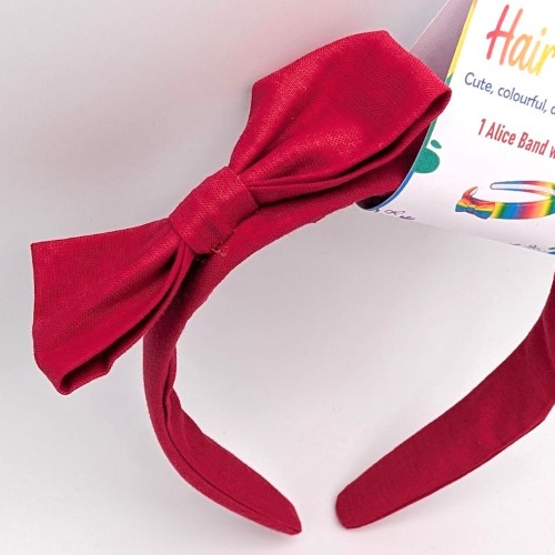 School Uniform Winter Red Alice Band and Scrunchie Set - Image 3