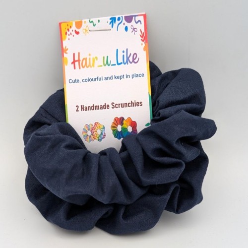 School Uniform Navy Blue cotton Scrunchie (2 pack)