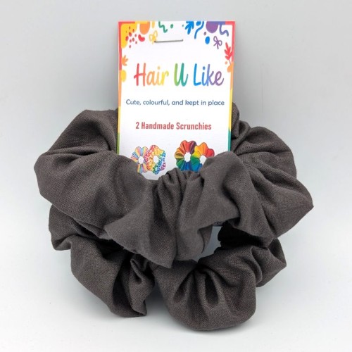 School Uniform Grey cotton Scrunchie (2 pack)