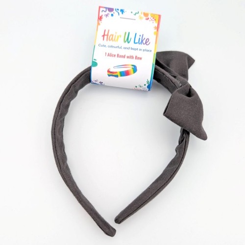 School Uniform Grey Alice Band and Scrunchie Set - Image 6